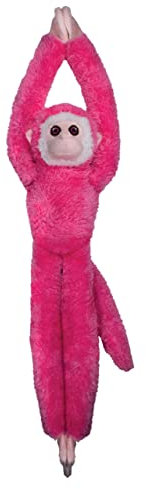 Deluxebase EcoBuddiez Tree Huggers - Pink Squirrel Monkey from Small 55cm Hanging Soft Toy made from Recycled Plastic Bottles. Eco-Friendly Soft and Cuddly Plush Toy.