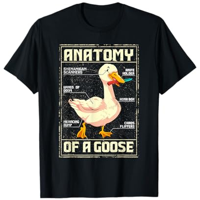Anatomy of a Goose T-shirt Oca divertente Maglietta