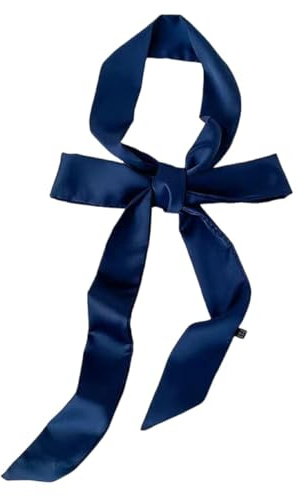GIMIRO Cintura in raso da donna, nastro da 5 cm x 195 cm, tessuto effetto seta, sciarpa lunga, cintura per abito, cappello, accessori, blu navy, 5cm*195cm