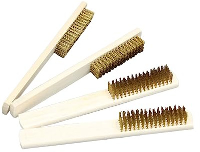 Mikinona Brosses Métalliques Fil de Cuivre Manche en Bois Lot de 4 Résistance à Rouille Portable la Fatigue Outils de Nettoyage Domestique Cuisine