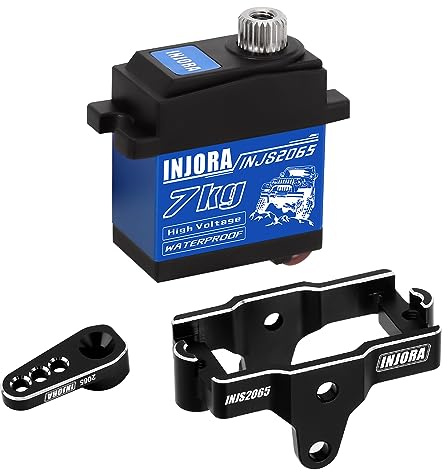 INJORA 7KG Servo INJS2065 with Mount and Servo Horn for TRX4M TRX4MT 1/18 RC Crawler Upgrade Parts, High Torque Waterproof
