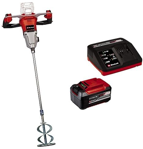 Einhell Professional Akku-Farbmörtelrührer TP-MX 18-2 Li BL Power X-Change (2-Gang-Getriebe, Brushless, max. 720 min-1, Drehzahlregelung, inkl. Rührer Ø120 mm, inkl. 5,2 Ah Akku und Fastcharger)