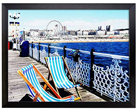 Lap Tray with Cushion | Deckchairs Brighton Beach Pier | Padded Bean Bag Cushion | For Eating, Working, Crafting, Laptop | Portable Table Desk