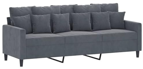vidaXL 3-sitssoffa mörkgrå 180 cm sammet, 3-sitssoffa, tresitssoffa, 3 sitssoffa, 3-sitssoffor, tresitssoffor, 3 sitssoffor, 3 sits soffa
