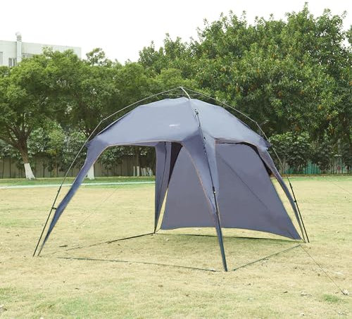 pro.tec Tonnelle de Jardin avec Guirlande Lumineuse LED Tente de Réception Pavillon pour Camping Festival avec Sac de Transport Panneau Solaire 250 x 250 x 190 cm Gris