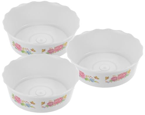 Toddmomy Lot de 3 pots de fleurs ronds en forme de lotus - Pot de fleurs - Nénuphars - Bol pour terrarium - Bac à plantes hydroponique - Sans trou de drainage