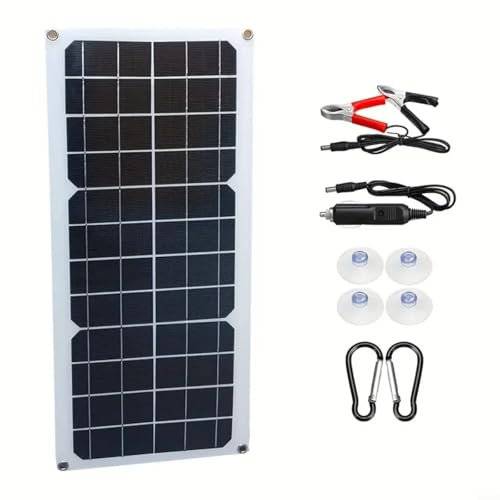 HOHOVYVY 10W Solar Panel,Solar- Ladegerät Für Autobatterien,Solar Power Tragbare Ladegerät Kit Outdoor Batterie Für Telefon RV(Solar Panel kit)