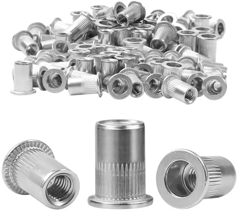 TXXATX Nietmuttern M4x11 Edelstahl A2 V2A 60 Stück Blindnietmutter | Gewindenieten, Einnietmuttern, Flachkopf Rivet Nut, Zaunbau, Fahrzeugbau, Camper Ausbau, Metallarbeiten