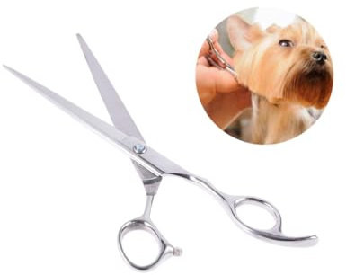 BESPORTBLE Gromming Schere Haustierpflege-trimmer Edelstahl Haustierpflegeschere Hundehaarschere Hundefriseurwerkzeuge Fellpflegeschere Hundepflegeschere Gebogene Pflegeschere Silver