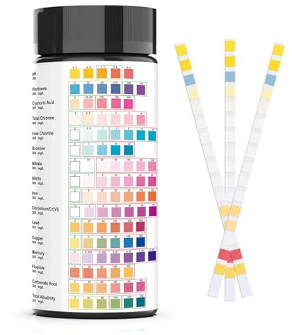 de test PH – Kit de test de dureté de l'eau – de test pour aquarium 16 en 1 | Kit de Test d'eau de puits de 100, de Test d'eau de piscine, Kit de Test d