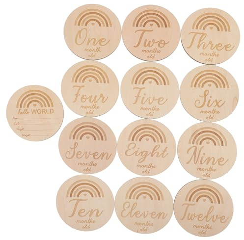 Abaodam 13St Namensschilder aus Holz für Kinderzimmer photoshooting accessoires Fotografie Zubehör Registrierung Artikel Junge -Ankündigungsschild Meilensteinkarten für Babys