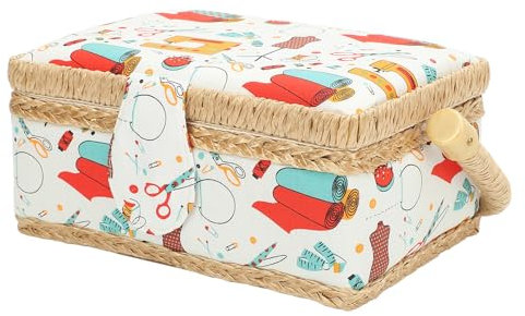 HUSHUI Näh Korb Polyester Gewebe Näh Zubehör Organizer mit Abnehmbarem Kunststoffsc Halen für Nadel-Scheren