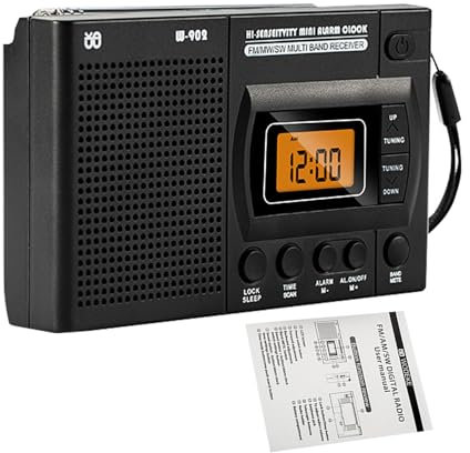 Portable Radio Clock: Compact Design Alarm Clock, AM/FM Audio Device | Analog Radio Receiver With Telescopic Antenna, Anti-parasitic Chip, Suitable For Morning Routines, Moment