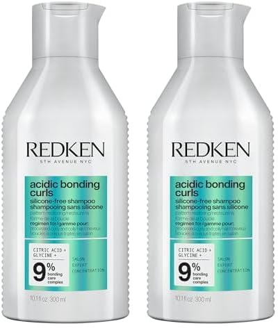 Redken Shampoo Riparatore Per Capelli Ricci, Danneggiati e Crespi, Azione Rinforzante e Illuminante, Arricchito con Acido Citrico, Urea e Glicina, Acidic Bonding Curls, 300ml (Confezione da 2)