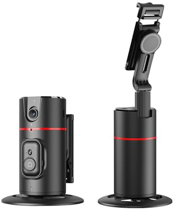 Car Tracking Phone Holder, 360 Degree Rotation Stand, Intelligent Motion Sensor Mount, Hands Free Tripod for Live Streaming, Video Recording, Vlogging, Portable Face Tracking