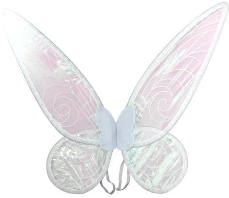 Wildarms Alas de hadas para mujer, disfraz de alas de ángel de mariposa blanca, ligero para Halloween