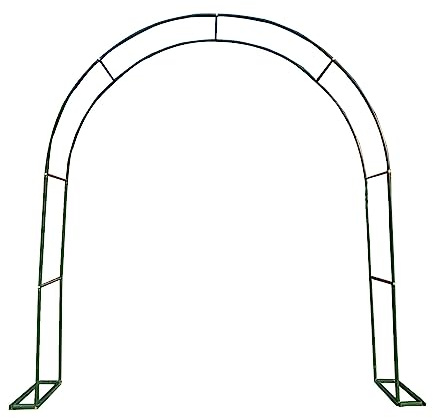 Arche de jardin en métal – Arche de roses en fer forgé pour plantes grimpantes, vignes et légumes – Pergola extérieure pour jardin, pelouse et banc (vert, 280 x 220 cm)
