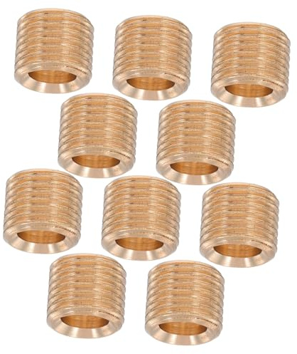 OSALADI 10pcs Copper Lamp Nipples Hollow Tube Connectors Metric Threaded Couplers for Industrial and Decorative Lighting Fixtures Repair Hardware