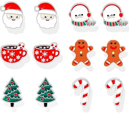 Lysjoy Boucle D'oreille Noel, Paires Boucles D'oreilles Noel Femme, Boucle D Oreille Noels, Bijoux NoëL Femme, Boucles D'Oreilles de NoëL, Accessoire Noels Femmes,Christmas Earrings pour Adultes