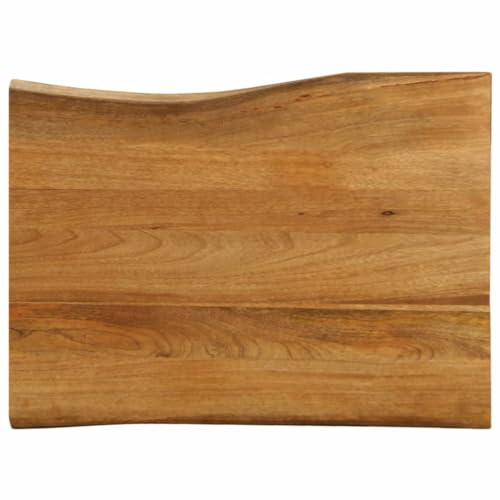 Mokuyary Bordsskiva med trädkant 90 x 60 x 2,5 cm, massivt trä, mango, ersättningsbordsskiva för köksbord, skrivbord, trädgårdsbord, ståbord, soffbord, sidobord – B