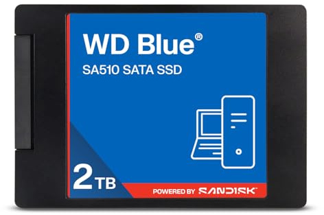 SanDisk WD Blue SA510 SATA SSD Disco de Almacenamiento Interno de 2,5”/7 mm 500 GB (hasta 560 MB/s, 3D NAND, Acronis True Image, Dashboard)