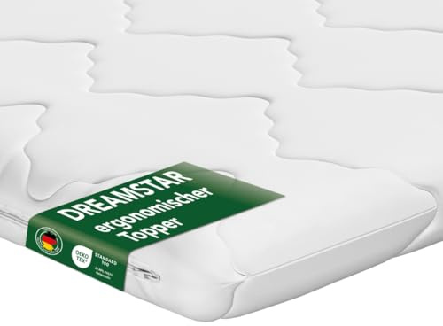 DREAMSTAR Madrassbäddmadrass 120 x 200 cm fast | Good Night madrassöverdrag 6 cm hög | Oeko-TEX certifierad och ergonomisk för resårsäng, husvagnar och gästsäng | halkfri tack vare band för