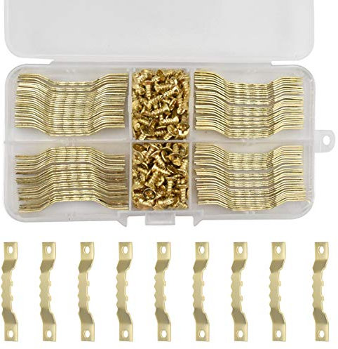 Kissral Ganci per Cornici per Foto 100 Pezzi Durevole per Appendere Foto Appese Immagini Appese a Parete Viti con Scatola di Immagazzinaggio