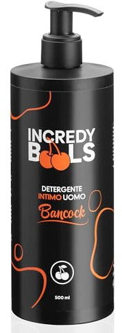 Incredy BooLS Detergente Intimo Uomo Bancock – Bio & Vegan – pH 5.5 Fisiologico – Ipoallergenico, Profumato – Con Carbone Vegetale – 500 ml – Made in Italy
