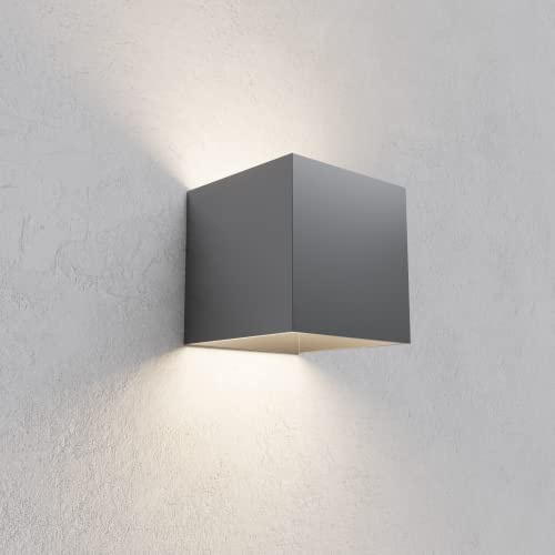 NUOVA GERMANY Applique Cubo a LED IP65 per interno/esterno 12W Regolabile 1000lumen Moderno Alluminio (Luce Naturale 4000K, Bianco)