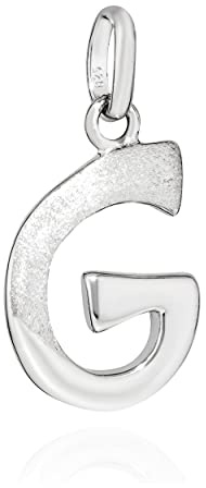 NKlaus Kettenanhänger Buchstabe 925 Silber teilmatt rhod. 15x9mm Alphabet Amulett