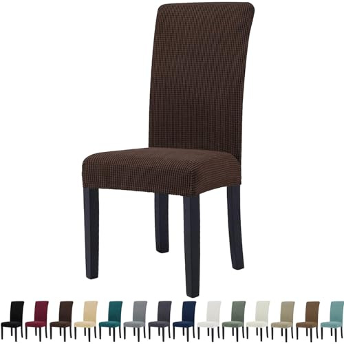 YSTELLAA Stuhlhussen 4er Set, Stretch Stuhlbezug Für Esszimmerstühle, Abnehmbarer Waschbarer stuhlhusse, Stuhlbezüge Elastisch, Hussen Für Stühle Für Hotel, Küche Restaurant, Kaffee