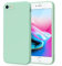 Wanme Ultra-Thin Soft Liquid Silicone Case for iPhone SE 2022/2020, iPhone 8/7 - Full Protective Mobile Phone Cover With Vase Design (Light Green)