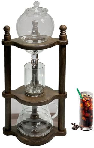 Kallkaffebryggare, 600 ml kompakt glasdropp kaffebryggare, kaffebryggare med isdropp med stabil bas, bärbar idropp kaffebryggare för hemmet,