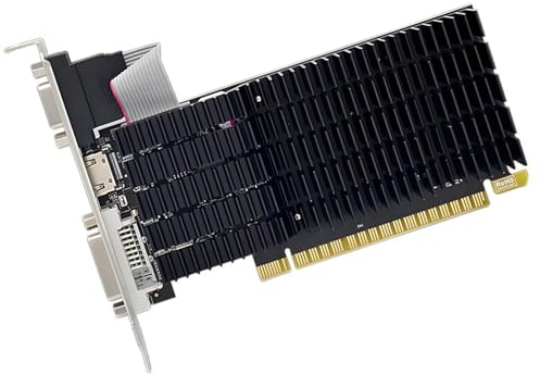 Bewinner Lågprofil Grafikkort R5230 2G DDR3 |160 Strömprocessorer, Stöd för Flera Skärmar (HDMI/DVI/VGA), Tyst Fläktkylning, Energieffektiv för små PC-byggnader