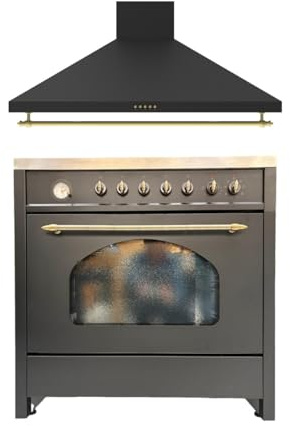 SOLTHERMIC® COMBO PACK COCINA 90X60 VTI90ANEGRA INDUCCION HORNO + CAMPANA DE 90 NEGRA RÚSTICA