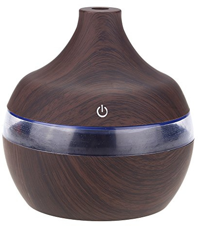 Humidificateur USB, 300ml Diffuseur Huiles Essentielles avec LED Veilleuse Colorée Humidificateur d'air Diffuseur Huiles Essentielles Electrique pour Chambre Bureau Maison Spa Yoga.