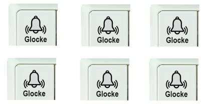 generisch 3 Stück Schalter Aufkleber Glocke Symbol Schalteraufkleber (RT25/12) (15 x15 mm) Vinyl Minimalistisch Durchsichtig Transparent Wiederverwendbar indoor Wand Sticker