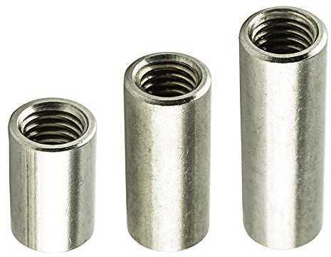 M10 X 20 mm (5 Stück) Gewindemuffe (D=10) Rund-muffe - Edelstahl VA A2 V2A - Gewinderohr rostfrei | AGBERG