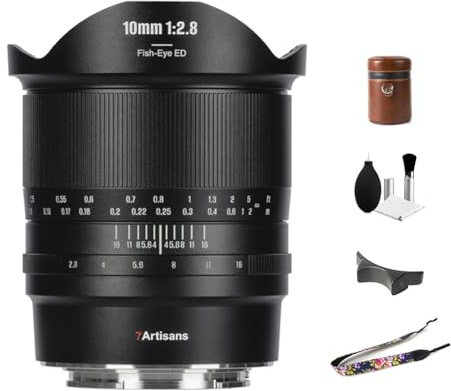 7artisans 10mm F2.8 178° Ultra Wide View Angle Full Frame Fisheye Lens for Canon RF-Mount Like Canon EOS R RP R5 R6, Manual Focus