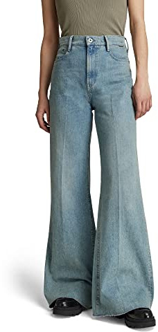 G-Star kvinnors däck Ultra High Wide Leg jeans, blå (vintage hawaiianskt hav D20987-C966-C949), 25W/32L, Blå (Vintage Hawaiian Ocean D20987-c966-c949), 25W x 32L