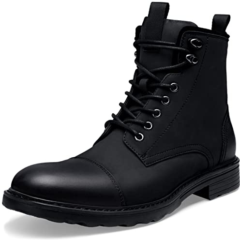 Vostey Mens Boots Motorcycle Casual Boots For Men Zipper Fashion Chukka Boots Mens(BMY8033A black 10)