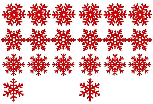 Garneck 20 STK Schneeachterbahn Weihnachtlicher Filzuntersetzer Schneeflocken-Cup-Matte Rote Tischsets Weihnachts-Schneeflocke-untersetzer Nicht-Cup-Matte Tasse Gefühlt Glas Schale Matte