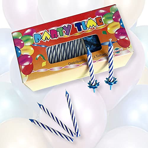 Maxi pacco da 100 Candeline per decorazione torta di compleanno cocktail party aperitivi festeggia con queste simpatiche e coloratissime candeline festa party decorazioni (Azzurre)