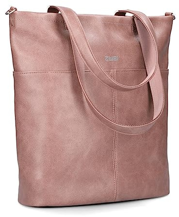 Zwei Damen Shopper Mademoiselle.M M145 große Schultertasche 10 Liter Tote Bag aus wasserabweisendem Kunstleder inkl. zusätzlichen langen Schultergurt als Umhängetasche zu tragen