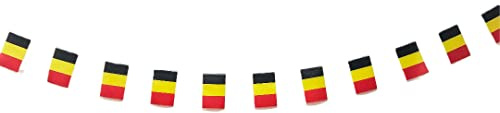 Belgien Flagge 40 Stück Belgien Flagge Belgien Girlande 11.4M Belgien Wimpelkette Nationalflagge Europäische Flaggen 14 x 21 cm für Gartenbar-Dekorationen