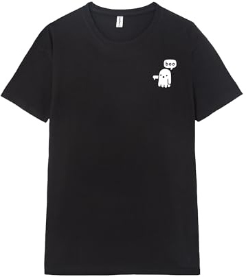 Pampling Camiseta de Manga Corta, 100% Algodón, Ropa Unisex para Hombre y Mujer, Serigrafiada con Cuello Redondo y Corte Recto, Color Negro (Ghost of Disapproval, M)