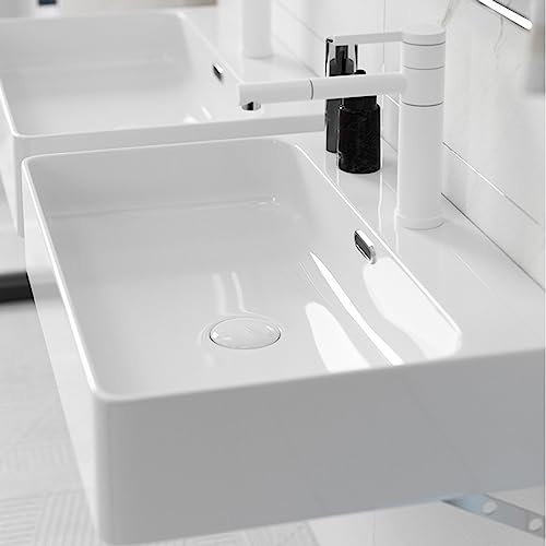 Mini Waschbecken Klein Waschbecken Gäste Wc Porzellan Keramik Eckwaschbecken Wandwaschbecken Bad Schiffswaschbecken Whitel Waschbecken Eitelkeit Mit Überlauf Und Pop -Up -Abfluss ( Color : 50*30cm , S