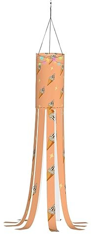 Halloween-Windsack, 101,6 cm, schnell trocknend, leichtes Polyester-Gartendekor, perfekt für Weihnachtsferien mit hellem kleinem Kegelmuster