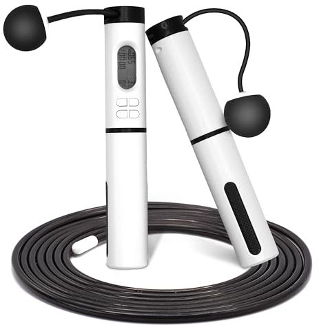 Corda Per Saltare Professionale Regolabile con Filo in Acciaio, Corda Per Saltare Bambini, Ragazzi/e, Adulti | Corda Da Saltare con Sacca in TNT, Batteria di Ricambio con cacciavite incluso |New Model