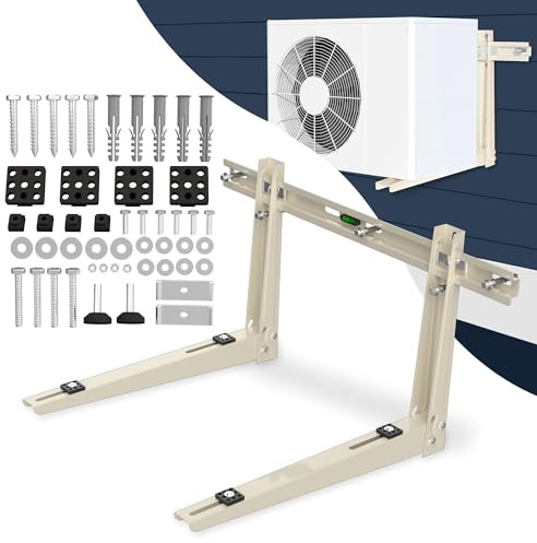 Mini Split Mounting Brackets for Outside, Condenser Bracket with Leveler for 7000 BTU to 24000 BTU Outdoor Ductless Mini Split Air Conditioner Heat Pump AC Systems, Max 490 Lb Capacity
